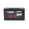 Mini Red LED Blue LED Digital Display Voltmeter Voltmeter Voltage Tester Panel for DC12V Car Motorcycle Vehicle USB 5V 2A Output