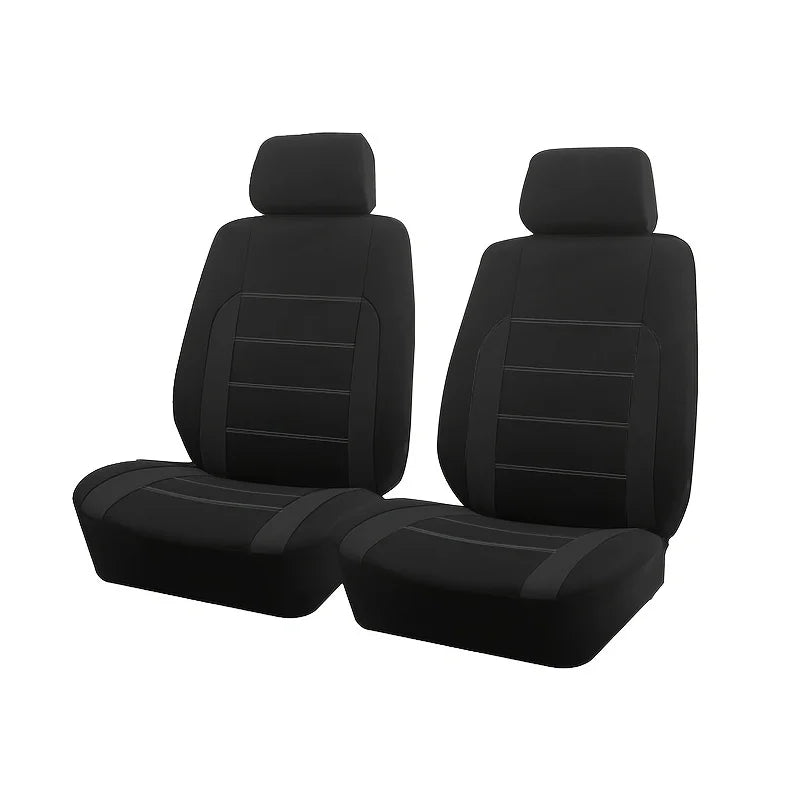 AUTO PLUS Sports Universal Polyester Car Seat Cover Set Fit Most Car Plain Fabric Bico close-up view