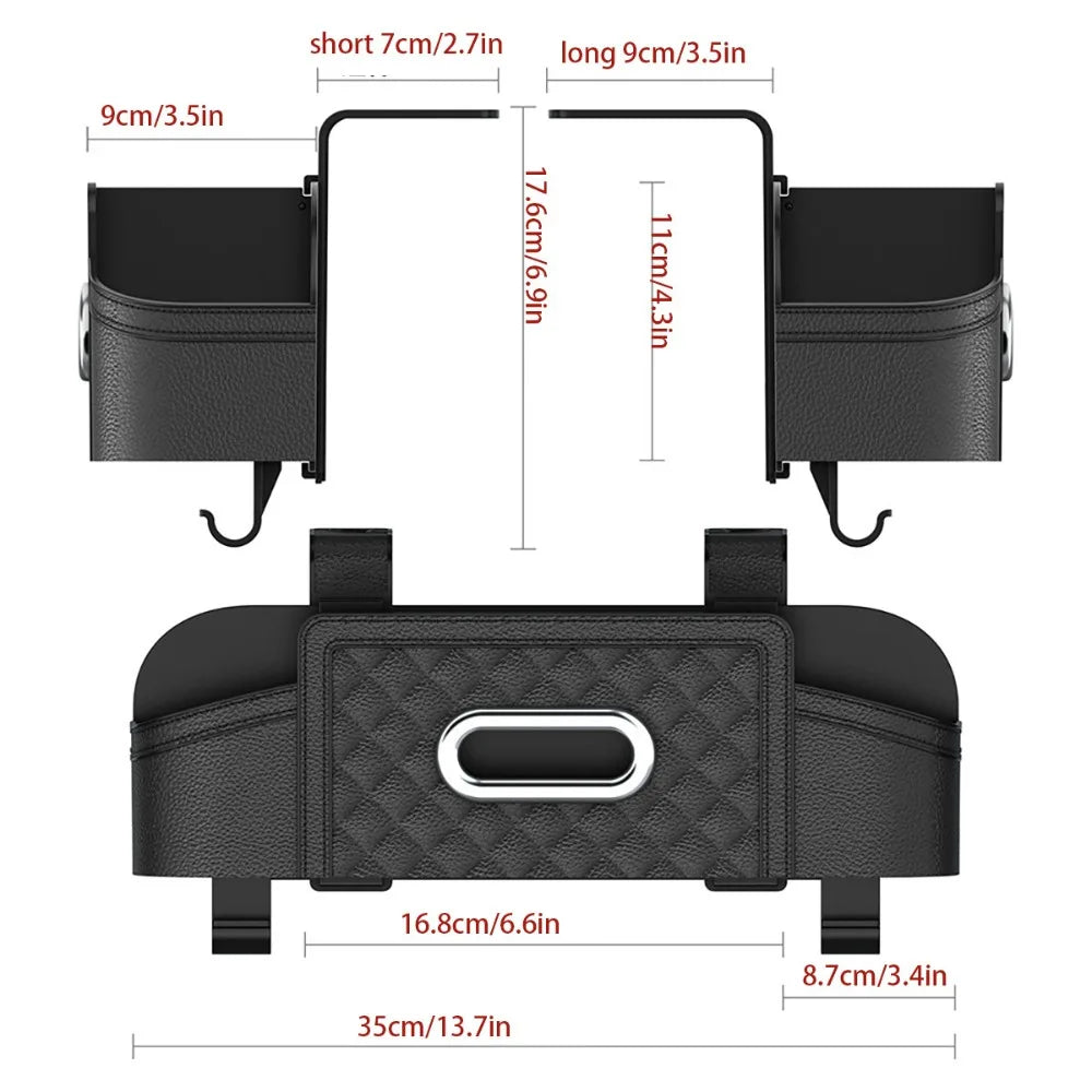 Car Seat Back Organizer with Tissue Holder, Cup Holder, Phone Stand