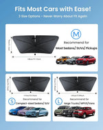 Bendable Handle Foldable Car Windshield Sun Shade | Universal Sunshield Protector f additional angle