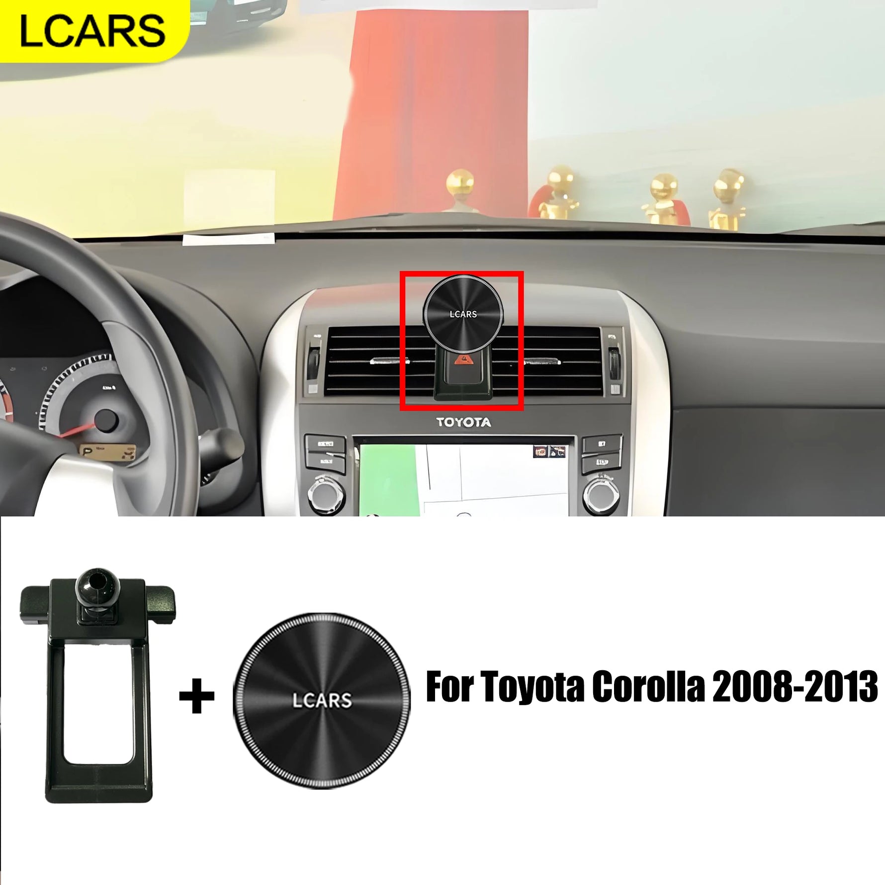 Lcars Is Suitable for Toyota Corolla 2008-2013, a Car-Specific Phone Holder with Magnetic Car Air Vent Mount, Dedicated for Car Navigation and Entertainment, Does Not Block the Line of Sight, Car Interior Accessories