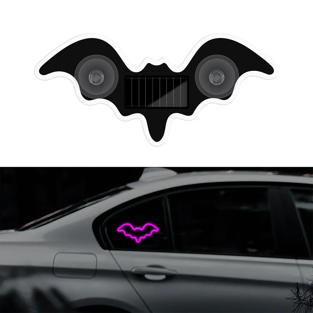 1X Solar Powered Car Neon Light Cool Bat-shaped Dynamic Atmosphere Light Wireless Led lifestyle view