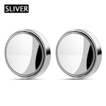2Pcs 360 Degree Adjustable Blind Spot Mirror Car Auxiliary Rearview Convex Mirror Round detail view