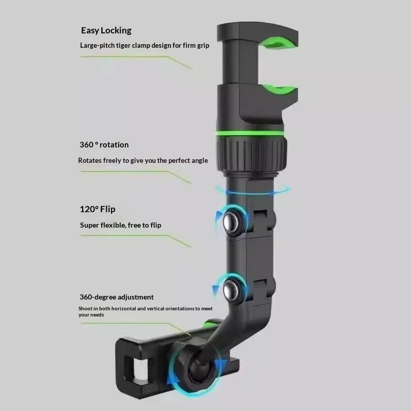 Car Rearview Mirror Phone Bracket Telescopic Quick Release Plastic detail view