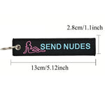 Double-Sided Embroidery Key Ring Keychain For Motocycle Keys lifestyle view