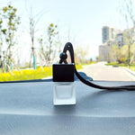 Square Glass Car Perfume Bottle Pendant | Empty Essential Oil Diffuser lifestyle view