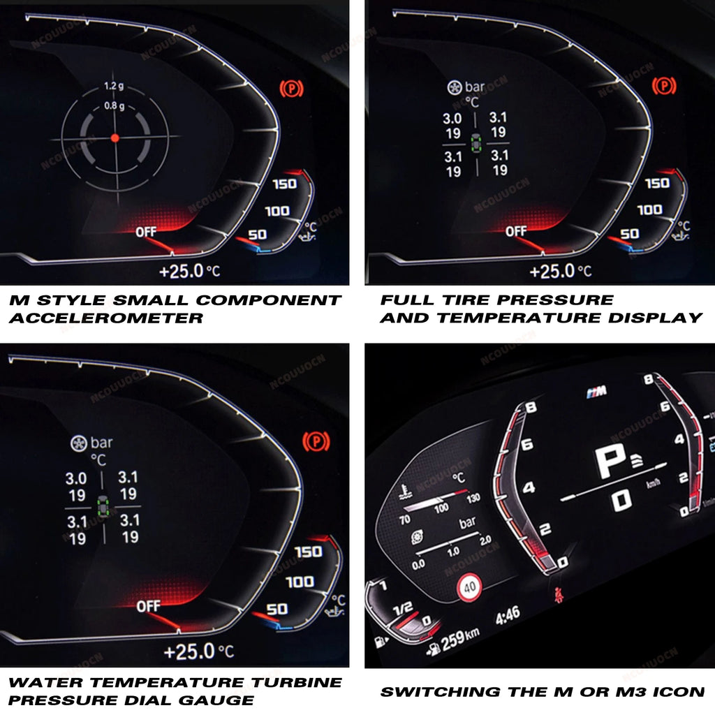 BMW M Track Emulator BDC3 Code Module | Sports Mode Dashboard Theme for iDrive7 close-up view
