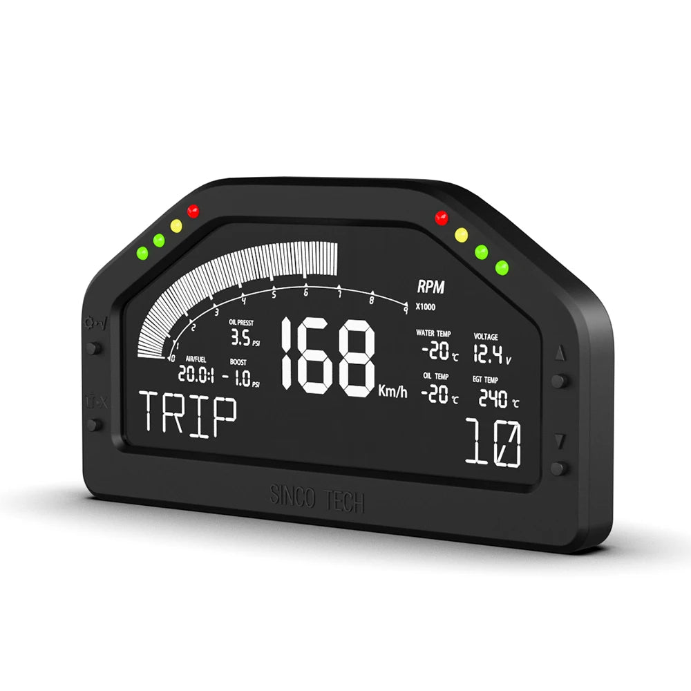 Dynoracing DO926 11 in 1 Full Sensor Kit Car Race Dashboard | LCD Digital Display Waterproof Gauge