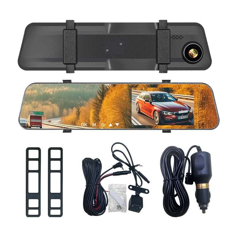 5.5" Rearview Mirror Dash Cam | 1080P HD, Front & Rear Dual Recording