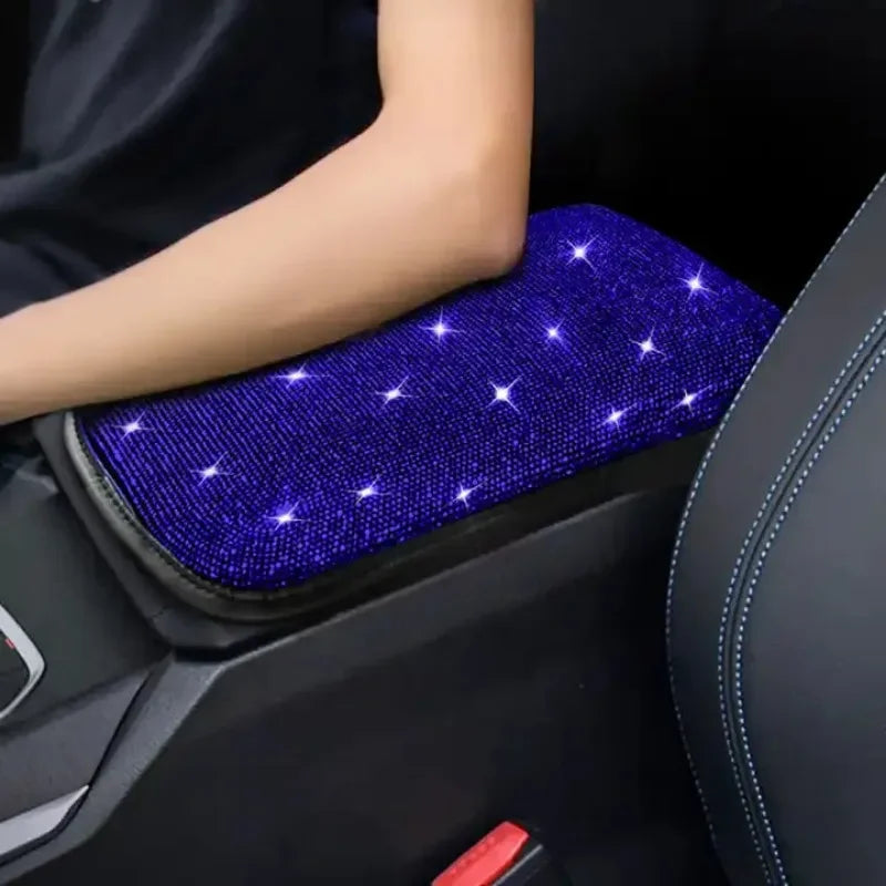 Bling Car Armrest Cover Auto Center Console Protective Cover Crystal Rhinestone Arm R lifestyle view
