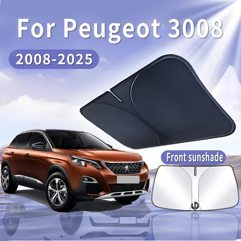 Car Sun Visor for Peugeot 3008 2008-2026 | Front Windshield Sunshade Heat Insulation Summer Cooling