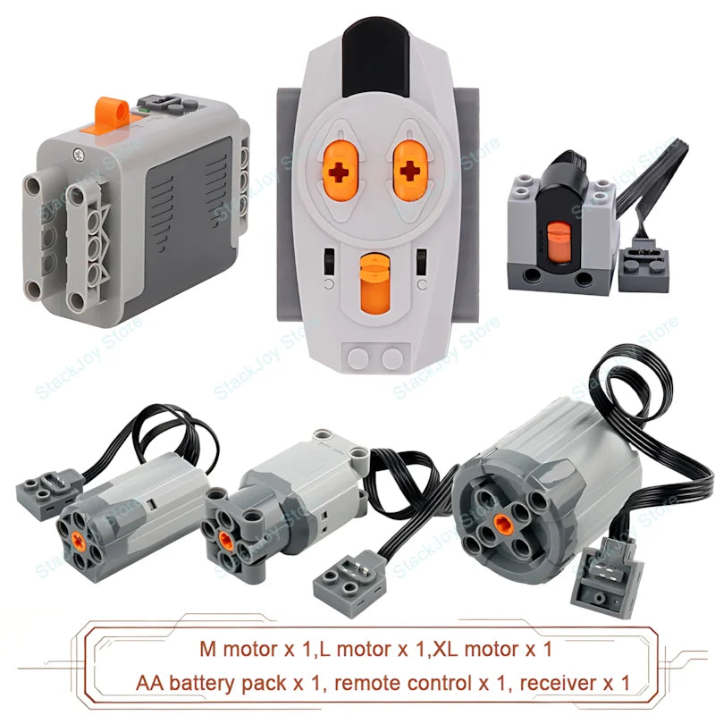 MOC Power Functions M/L/XL Motor Battery Box IR Remote Receiver for RC Car Robot Mo additional angle