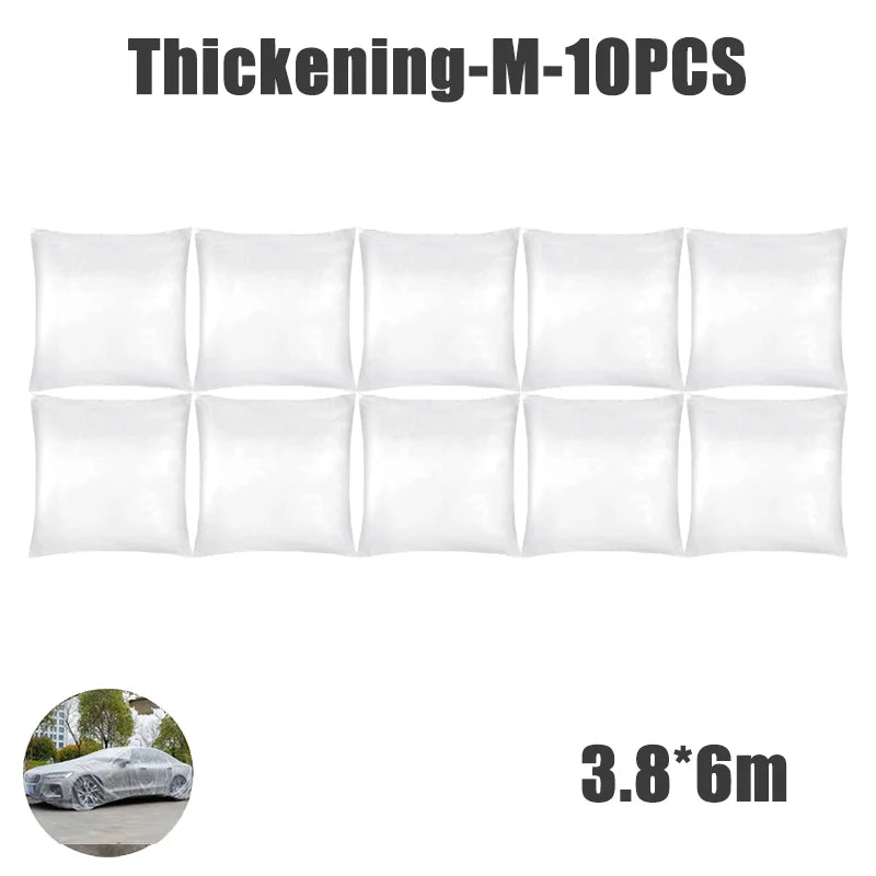 Disposable Transparent Car Cover | Dustproof Rainproof PE Film Protection alternate view
