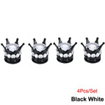 Bling Bling Rhinestone Valve Stem Caps | Chrome Crown Tire Valve Caps for Cars, Bikes close-up view