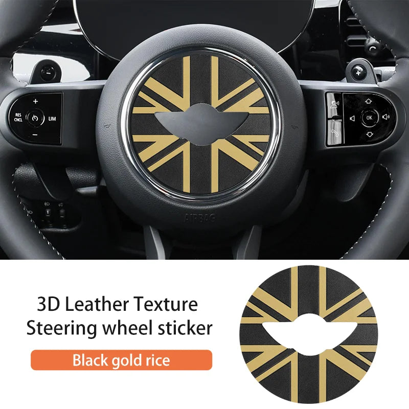 Car Steering Wheel Sticker For MINI Cooper F56 F55 F54 F60 R56 R60 U25 J01 F65 F66 PU Leather Stickers Interior Car Accessories