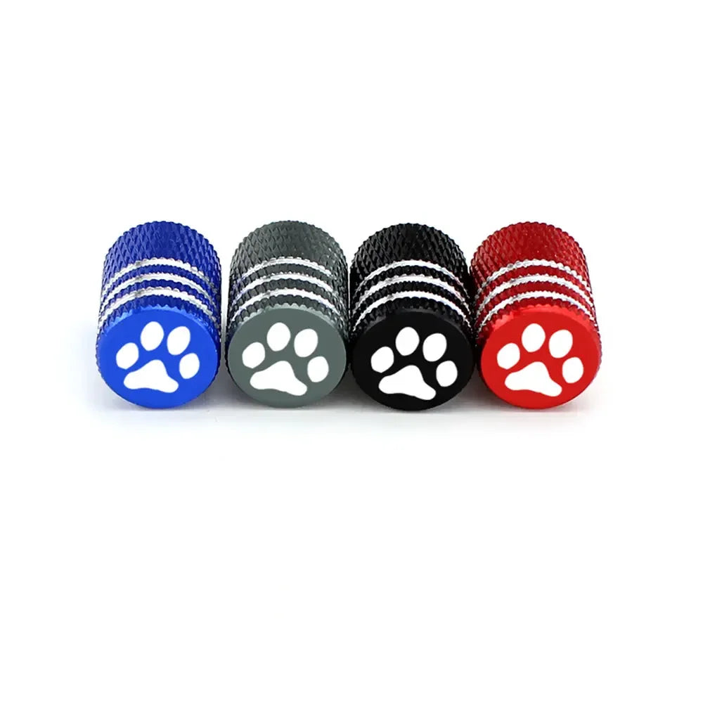 DSYCAR 4Pcs Bear's Paw Tire Stem Valve Caps | Aluminum Alloy Dustproof Car Tire Valve alternate view