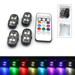 2/4pcs Wireless LED Strobe Lights Car Decor Atmosphere Light, 8 Colors Rechargeable L alternate view