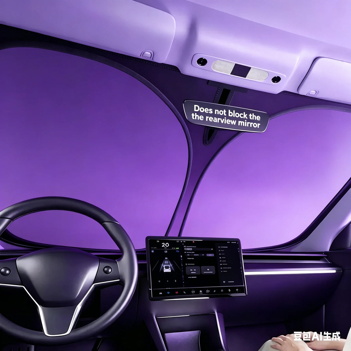 Car Front Windshield Sunshade Silver Titanium Heat Insulation alternate view