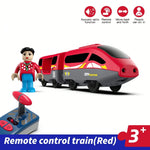 Magnetic Slot Diecast Car RC Electric Train Track Sets Fit for All Wood Railway Track lifestyle view