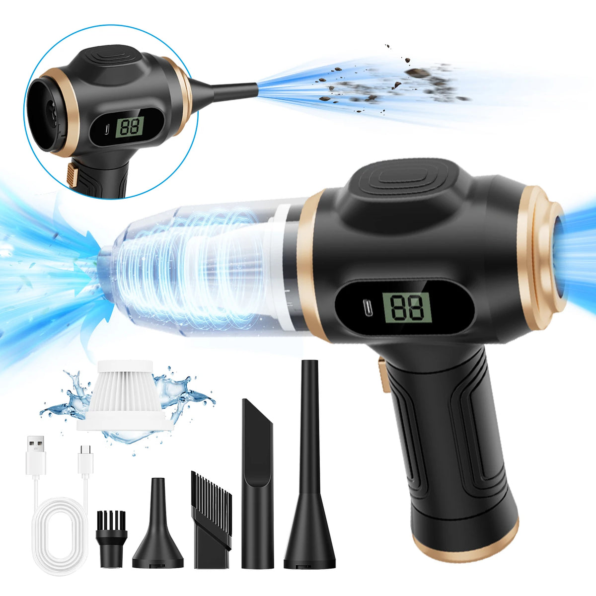 ABS Wireless Car Vacuum Cleaner | High Power Handheld Vacuum for Car, Home, Sofa, and alternate view