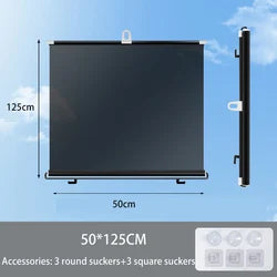Retractable Sun Shade Auto Retractable Sun Shades Front/Rear Shutter Car Anti UV Sun Vis detail view