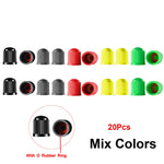 Universal Tire Valve Caps with Rubber Seal | 20 Pack Dust Covers for Cars, Trucks, SU alternate view