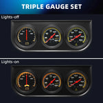 2" 52mm 3 In 1 Auto Gauge Kit | Triple AMP Meter, Oil Pressure & Water Temp additional angle