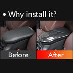 Carbon Fiber Car Central Console Armrest Box Cover Trim For Toyota RAV4 XA50 2019 2020 2021 2022 2023 2024 Hybrid Accessories