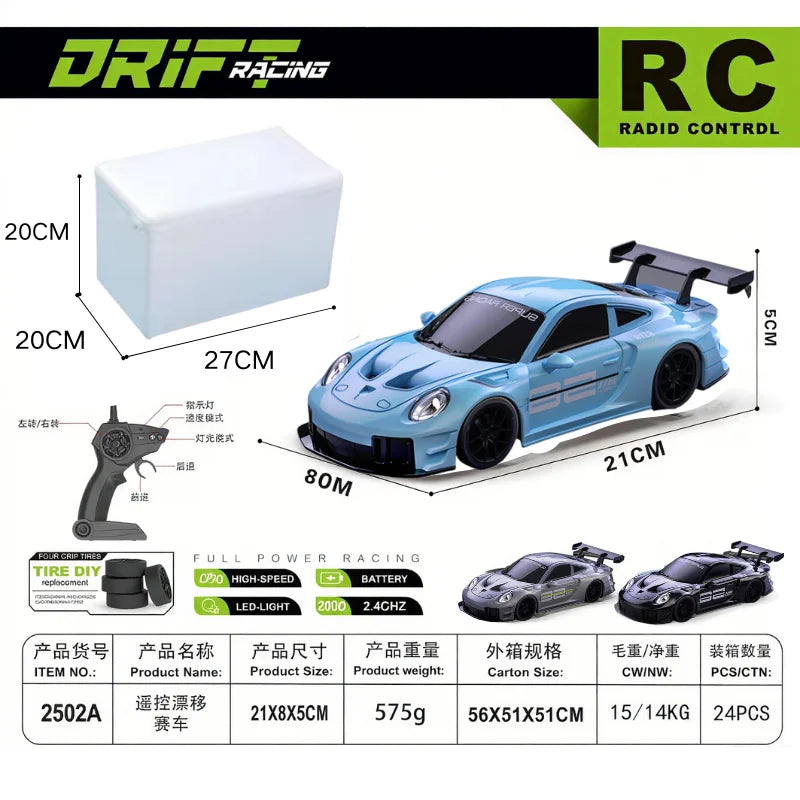 2026 New, Limited Edition Rc Drift GT3 RS 911 mi SU7 1:24 Drift Racing Car, Kids Gift alternate view