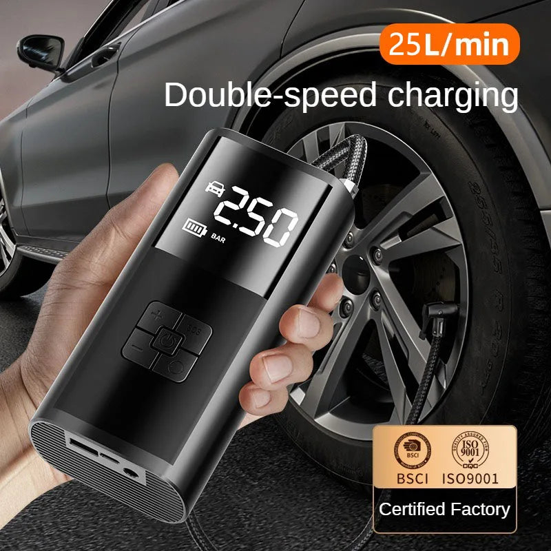 Car Air Pump Wired/Wireless Protable Car Air Compressor 150PSI Tire Inflation Pump fo alternate view