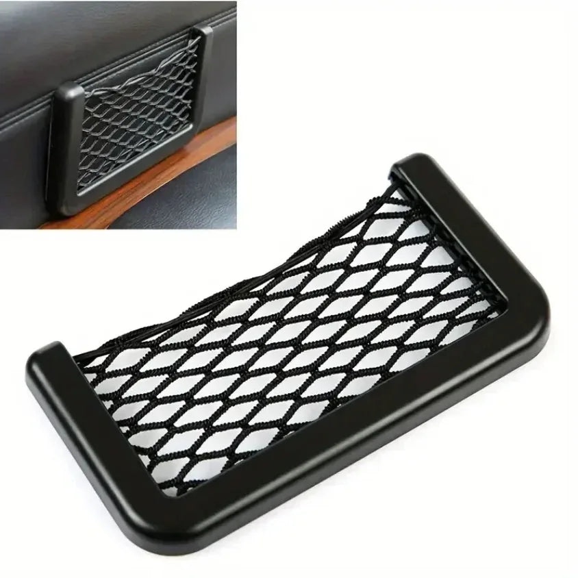 Car Storage Bag Mesh Bag Car Universal Organizer Mesh Storage Bag Auto Paste Net St additional angle