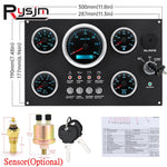 Car Boat Diesel Engine 5 Gauge Instrument Panel Set | GPS Speedometer Tachometer Fuel Oil Pressure V