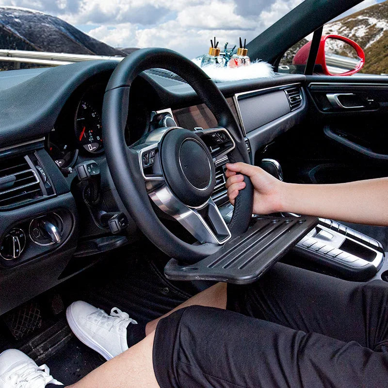 Car Steering Wheel Dining Table Auto Multi-functional Dinner Plate Drink Holder Writi alternate view