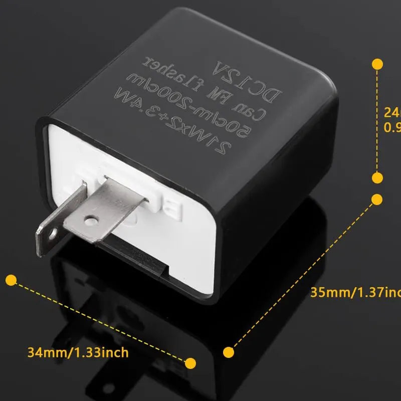 12V Speed Adjustable 2 Pin LED Electronic Flasher Relay for Motorcycle Turn Signal Di alternate view