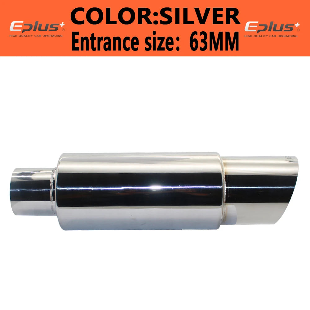 EPLUS Car and Motorcycle Exhaust Pipe Muffler Tail Pipe | Universal Stainless Steel Ex close-up view
