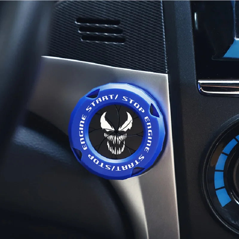 Car Ignition Switch Cover One-touch Start Button Rotating Protective Cap,Motorcycle Start Stop Ring Decoration Interior Sticker