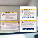 Car Interior Front Sun Visor Makeup Mirror Sticker Airbag Sticker Safety Warning Sticker Warning Board Waterproof Sticker