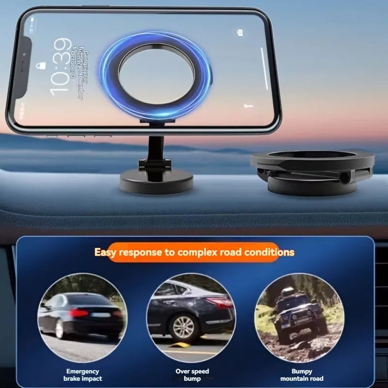 360° Rotating Magnetic Car Phone Holder | Foldable Dashboard Mount for All Smartphone lifestyle view