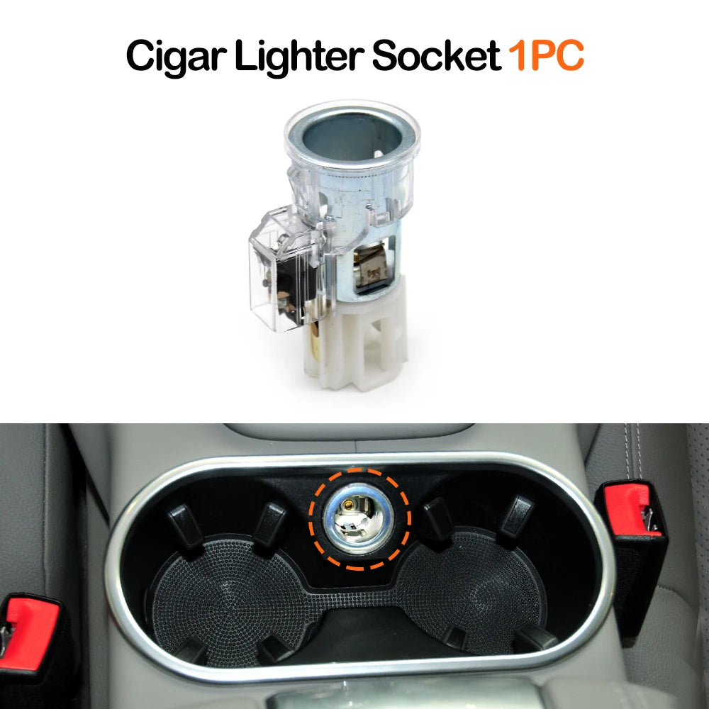 Car Center Console Cup Holder Assembly Drink Holder Buckle Cigarette Lighter for Porsche detail view