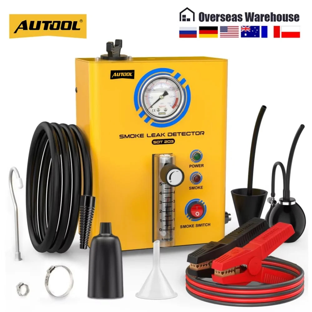 AUTOOL SDT203 Car Smoke Machine Leak Detector Auto Generator Smoke Diagnostic Tool EVAP Pipeline Smog Gas Leakage Analyzer #