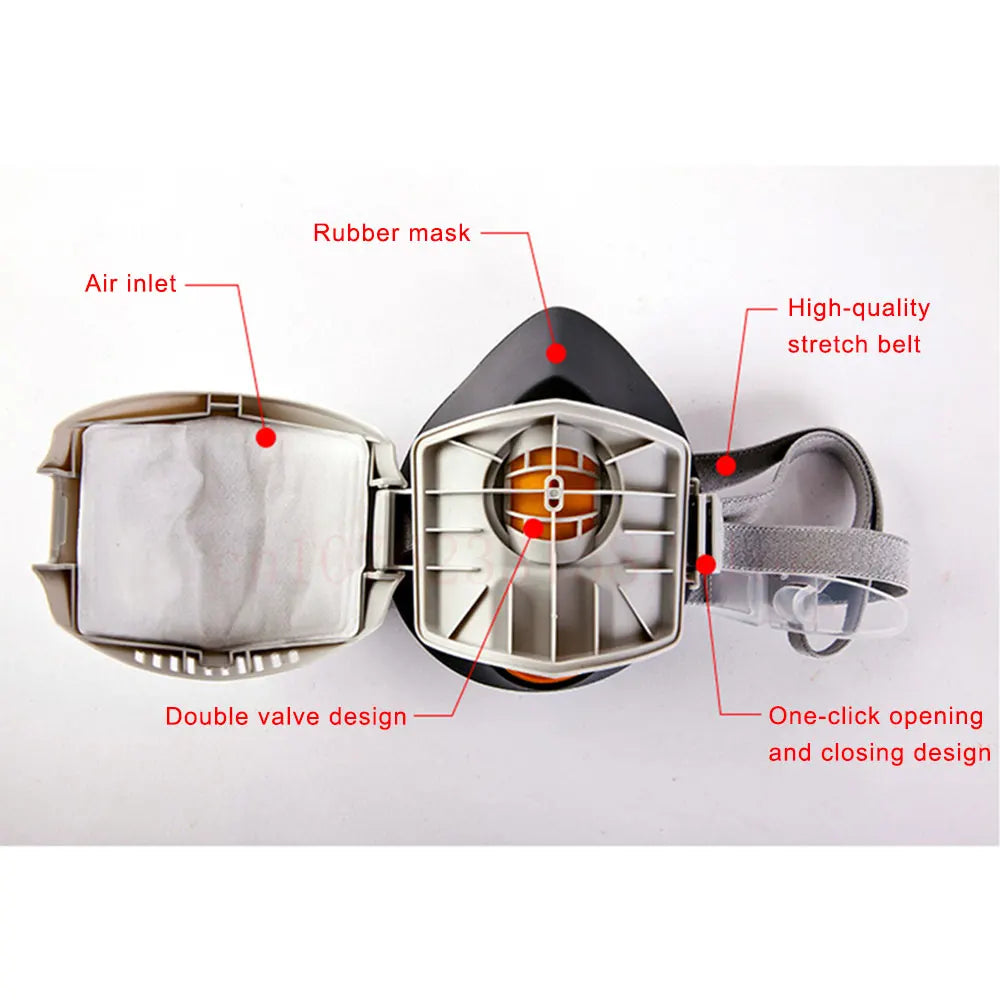 Reusable Washable Dust-proof Gas Mask Respirator Half Face Anti Haze Fog Safety Construction Grindin