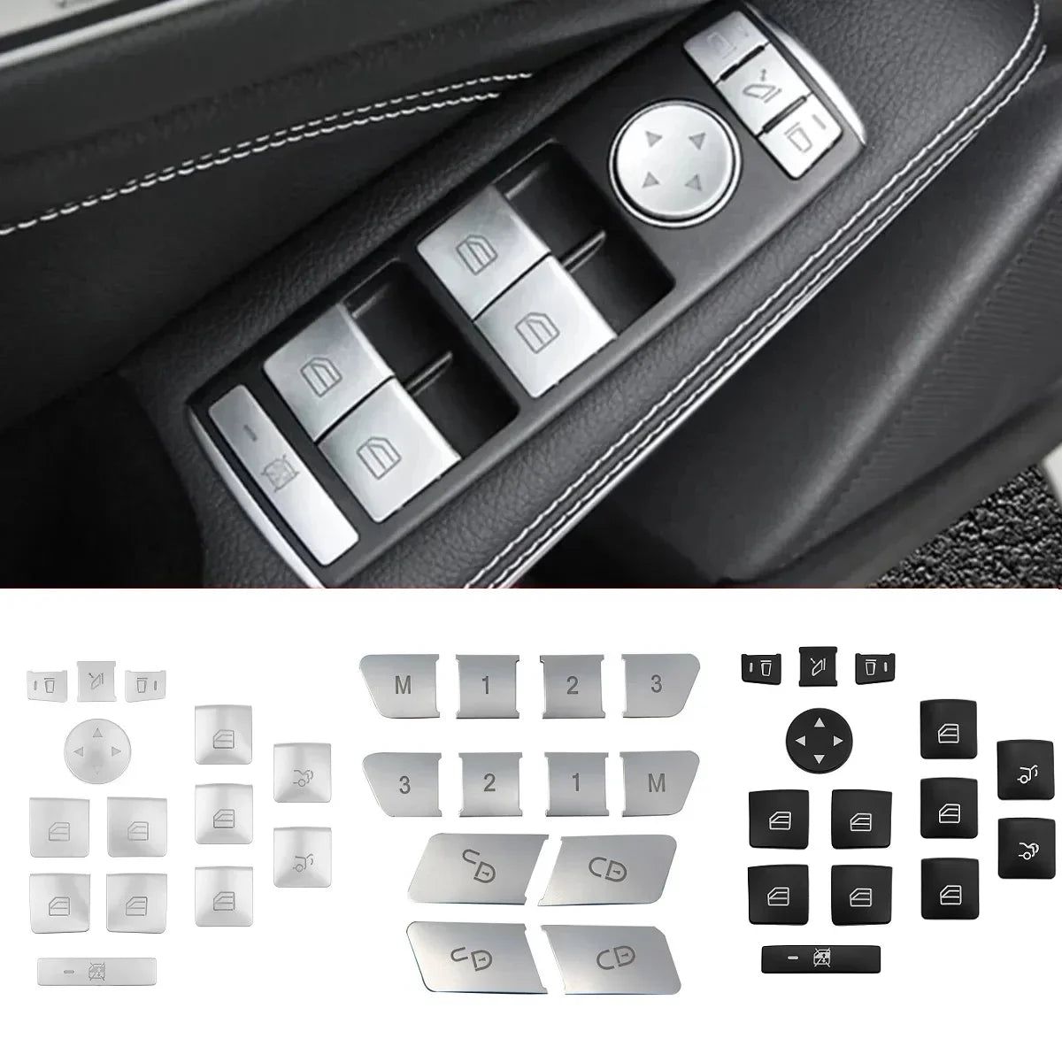For Mercedes Benz A/B/C (W204)/E (W212)/GLA/CLA/GLK/GLE Level Window Glass Lifting Button Decorative