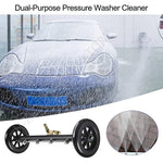 5000PSI Car Chassis Pressure Washer | 16 Inch Electric Water Broom with Extension Rod lifestyle view