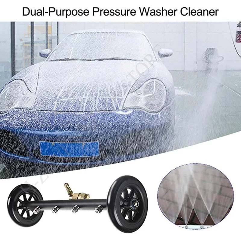 5000PSI Car Chassis Pressure Washer | 16 Inch Electric Water Broom with Extension Rod lifestyle view