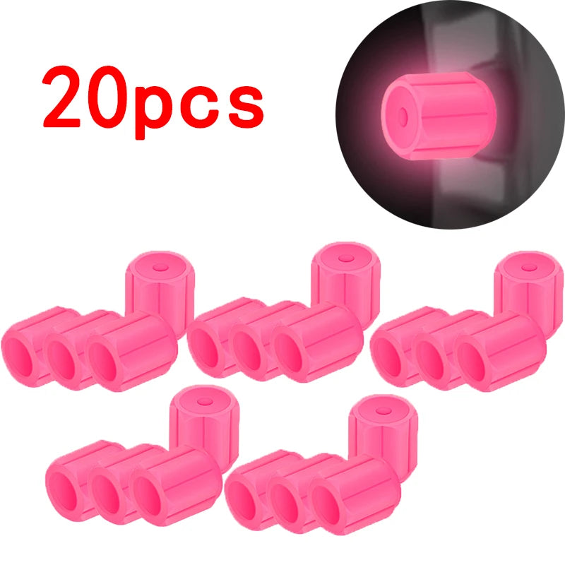 Luminous Tire Valve Caps 6 Colors Car Motorcycle Glowing Valve Cover Car Tire Wheel Hu close-up view