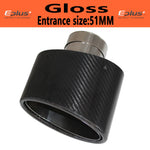 Oval Gloss Carbon Fiber Universal Car Muffler Tip Exhaust Pipe Nozzle Decoration | Sta close-up view