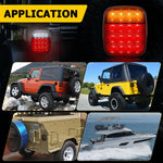 2pcs/set 16 LEDs Universal Tail Light Brake Reverse Light for Jeep Wrangler YJ TJ C additional angle
