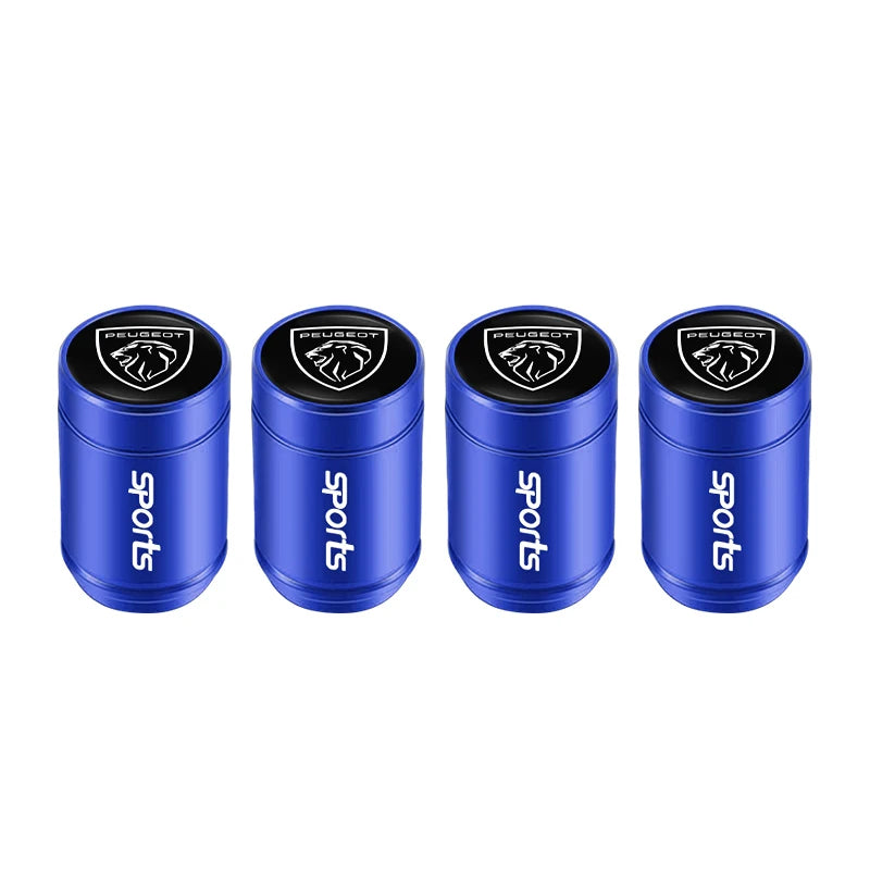 4Pcs Peugeot Logo Car Tyre Valve Caps | Aluminum Alloy Wheel Accessories for Peugeo additional angle