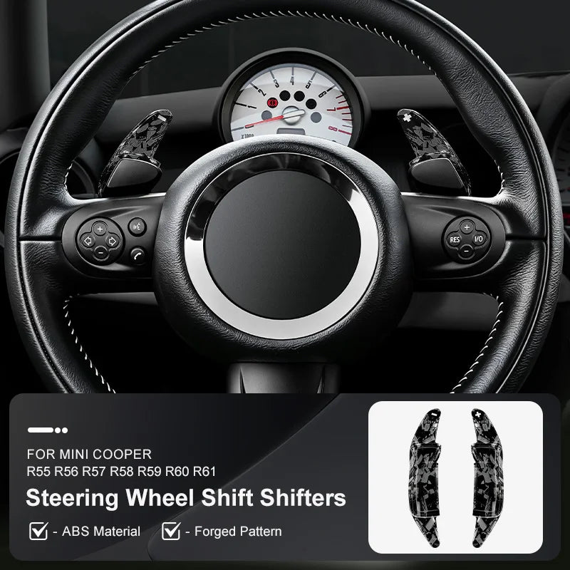 Car Steering Wheel Shift Paddle Shifters Extension for MINI Cooper S JCW R55 R56 R57 R close-up view