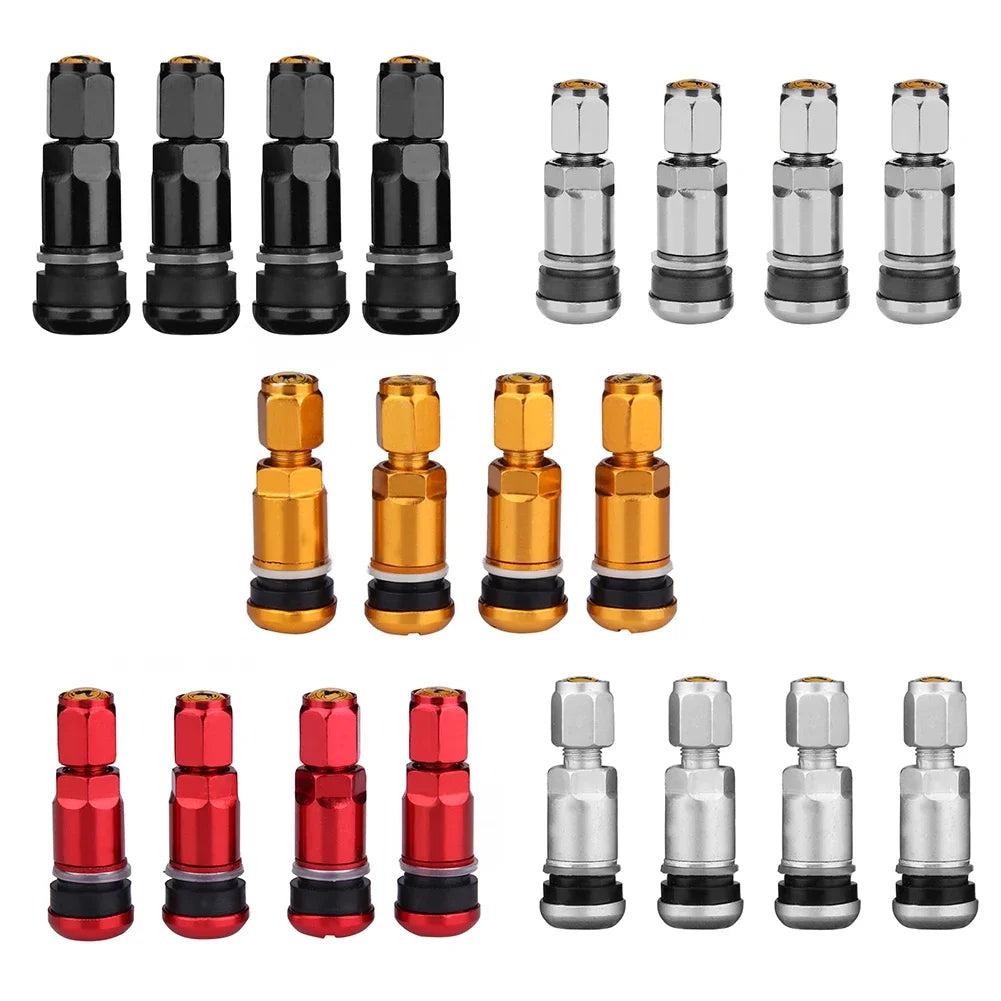 4pcs Universal Metal Car Motorcycle Tubeless Wheel Tyre Valve Stems Caps | Aluminum Alloy Tire Air V